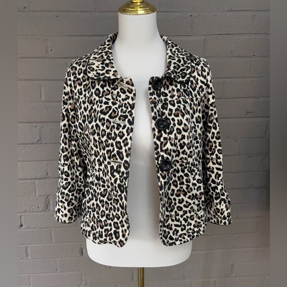 Twenty One Leopard Crop Jacket S - Picture 2 of 13